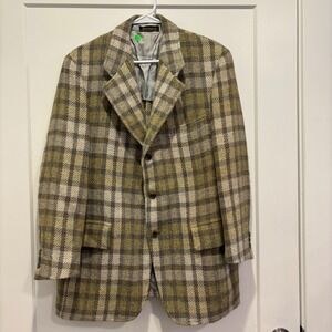 Vintage Southwick MacNeil and Moore Wool Tweed Plaid Blazer Mens Sport Coat Tan